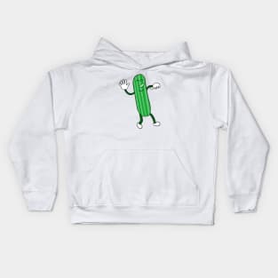 Happy, Friendly, Dancing Cucumber Funny Cartoon Kids Hoodie